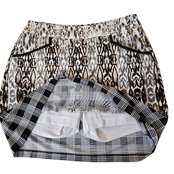 EP Pro New York Women's Geometric Mini Golf Skort White Black Size Medium - Picture 2 of 10